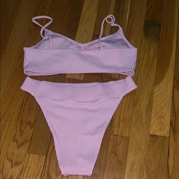 Pink Ribbed Bikini Set - Picture 2 of 2